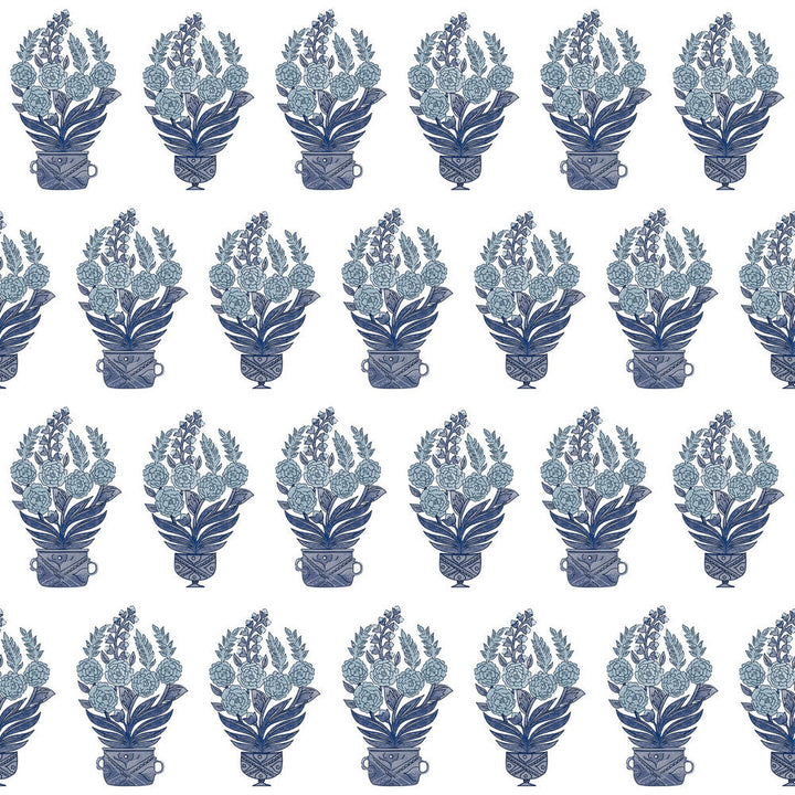 Celorio Wp Azul by Gaston Y Daniela Designer Wallcovering LORENZO CASTILLO V PAPER - 100% Spain - Horizontal: 0 and Vertical: 10.4 20.8 - Swanky Fabrics -