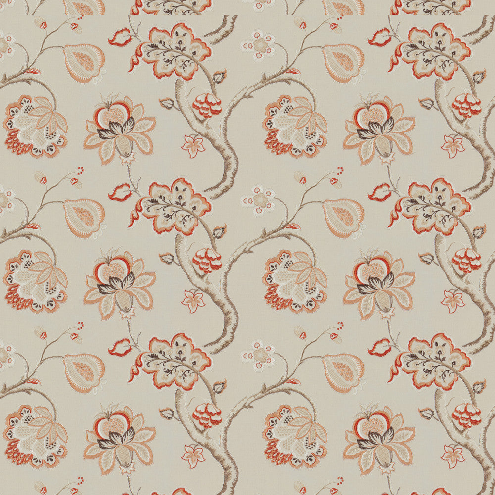 LEAP 26J8011 by JF Designer Fabric Color Concepts Coral Sky 60% Cotton, 32% Viscose, 8% Polyester India  Horizontal: 25.375 and Vertical: 15.5 61  - Swanky Fabrics -
