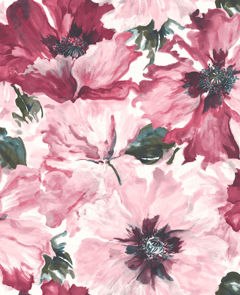 Cecita Blush and Wine LG90001 by Seabrook Designs Designer Wallpaper