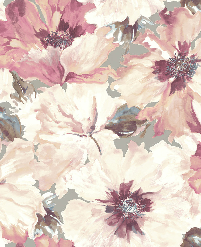 Cecita Blush and Greige LG90009 by Seabrook Designs Designer Wallpaper