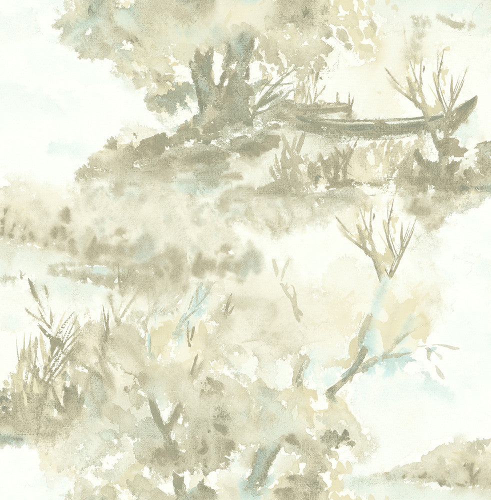 Attersee Greige and Tan LG90605 by Seabrook Designs Designer Wallpaper