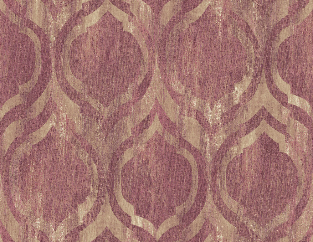 Old Danube Ogee Wine and Gold LG90801 by Seabrook Designs Designer Wallpaper