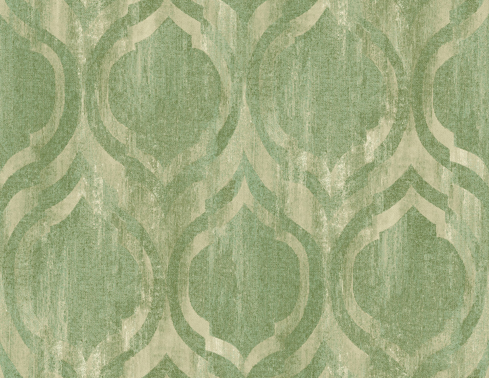 Old Danube Ogee Olive and Gold LG90804 by Seabrook Designs Designer Wallpaper