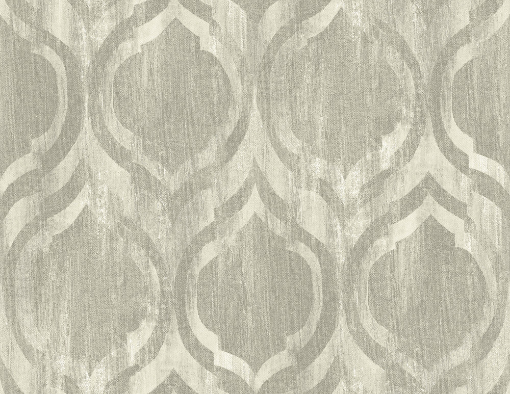 Old Danube Ogee Gray and Off-White LG90807 by Seabrook Designs Designer Wallpaper