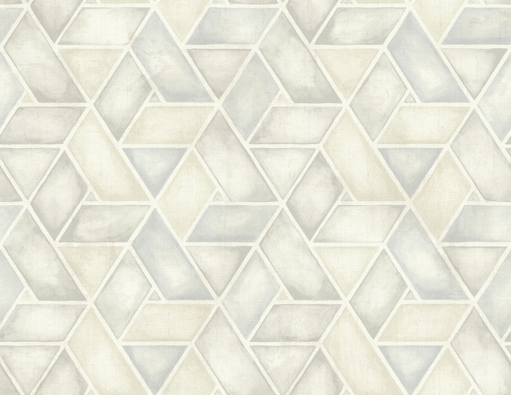 Kentmere Geo Gray and White LG91308 by Seabrook Designs Designer Wallpaper