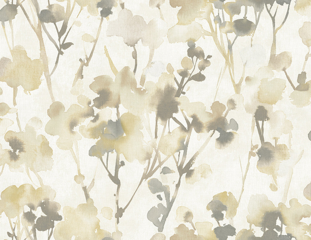 Faravel Gold, Off-White, and Greige LG91405 by Seabrook Designs Designer Wallpaper