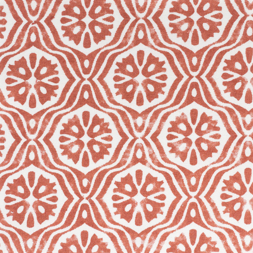 Litchfield 5 Spice by Stout Designer Fabric RAINBOW LIBRARY CAMELLIA/CLAY 100%COT INDIA Horizontal: 3.625 and Vertical: 3.750 56 in - Swanky Fabrics -