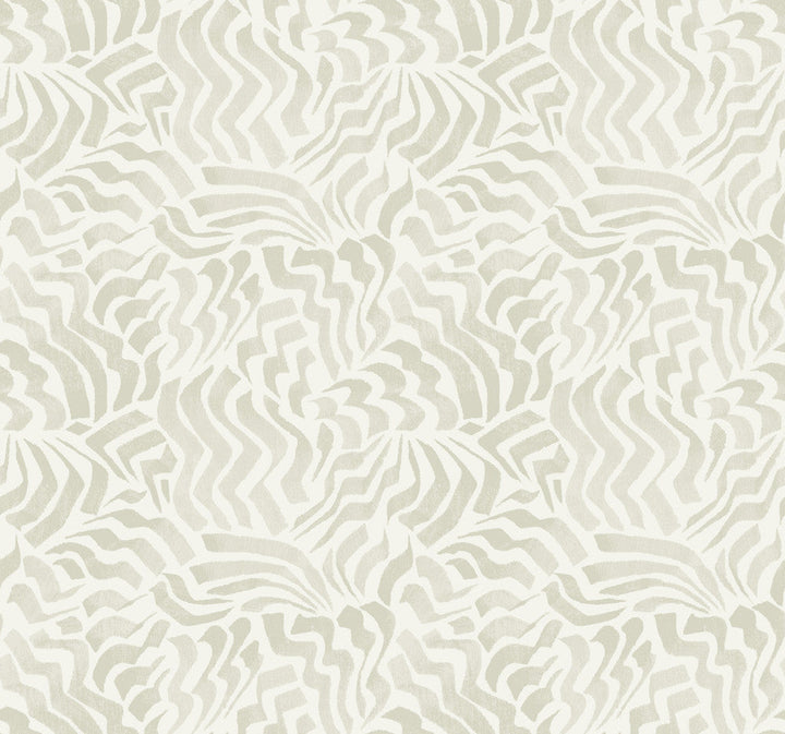 Zora Wave Light Grey Wallpaper by Lemieux et Cie Designer Lemieux et Cie Signature Covers about 60.8 square feet 27-in by 27-ft long roll Unpasted 25.25 - Swanky Fabrics -