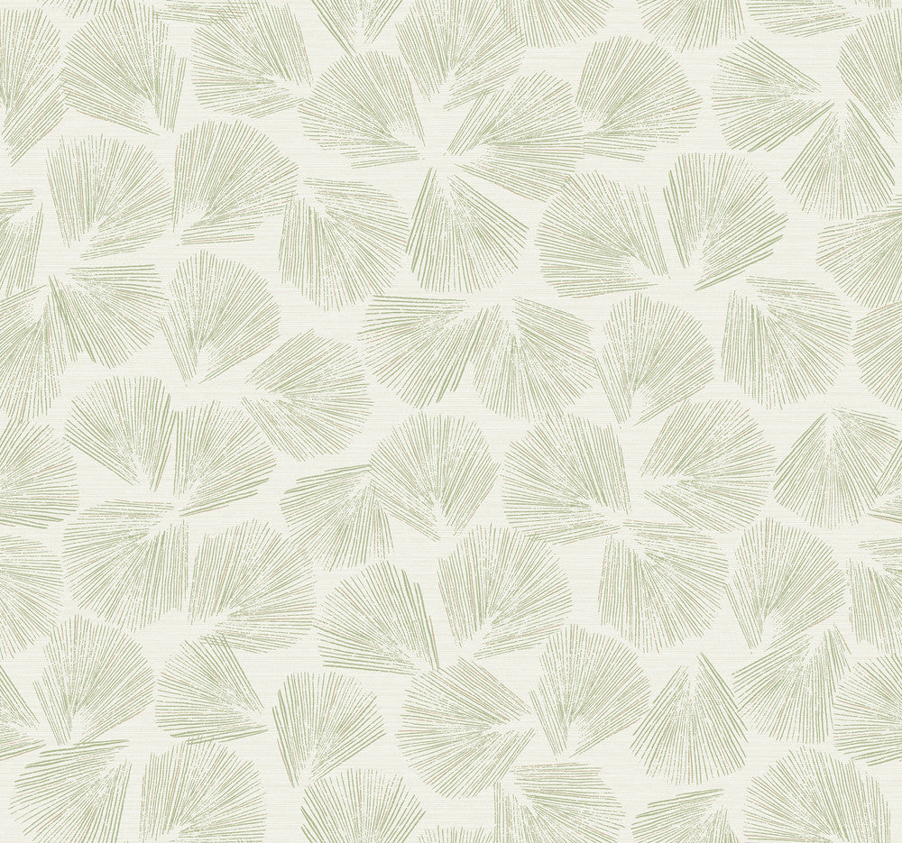Elora Leaf Green Wallpaper by Lemieux et Cie Designer Lemieux et Cie Signature Covers about 60.8 square feet 27-in by 27-ft long roll Unpasted 25.25 - Swanky Fabrics -