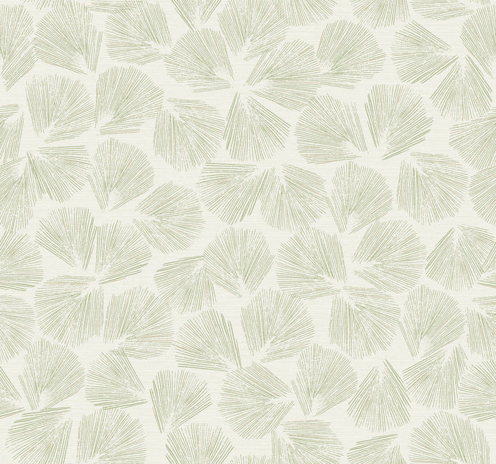 Elora Leaf Green Wallpaper by Lemieux et Cie Designer Lemieux et Cie Signature Covers about 60.8 square feet 27-in by 27-ft long roll Unpasted 25.25 - Swanky Fabrics -