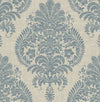 Lillian August Wallpaper Antigua Damask Air Force Blue and Alabaster LN10402