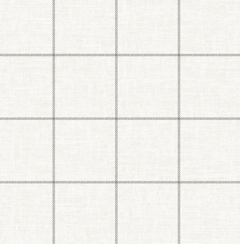 Linen Check Alabaster and Wrought Iron LN10700 by Lillian August Designer Wallpaper