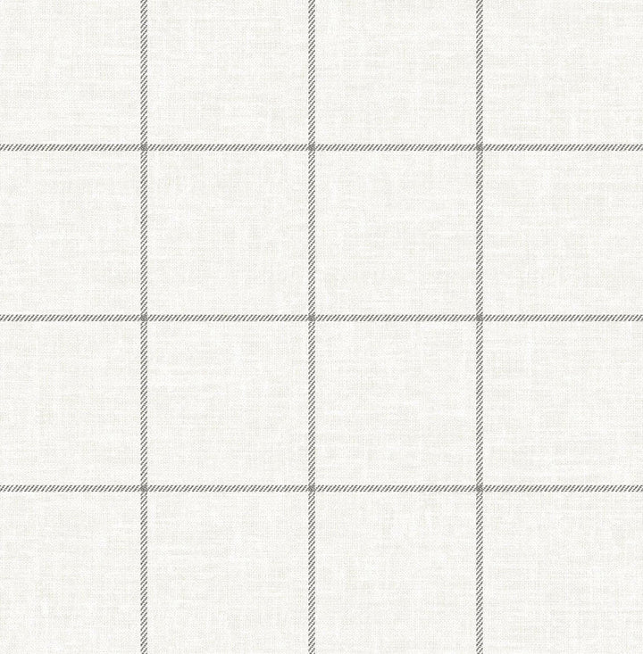Linen Check Alabaster and Wrought Iron LN10700 by Lillian August Designer Wallpaper