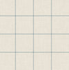 Lillian August Wallpaper Linen Check Alabaster and Air Force Blue LN10702