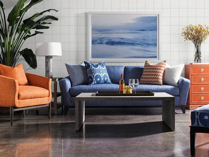 Linen Check Blue Frost and Bone White LN10712 by Lillian August Designer Wallpaper