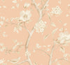 Lillian August Wallpaper Southport Floral Trail Soft Melon and Arrowroot LN11111