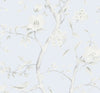 Lillian August Wallpaper Southport Floral Trail Blue Frost and Cove Gray LN11122