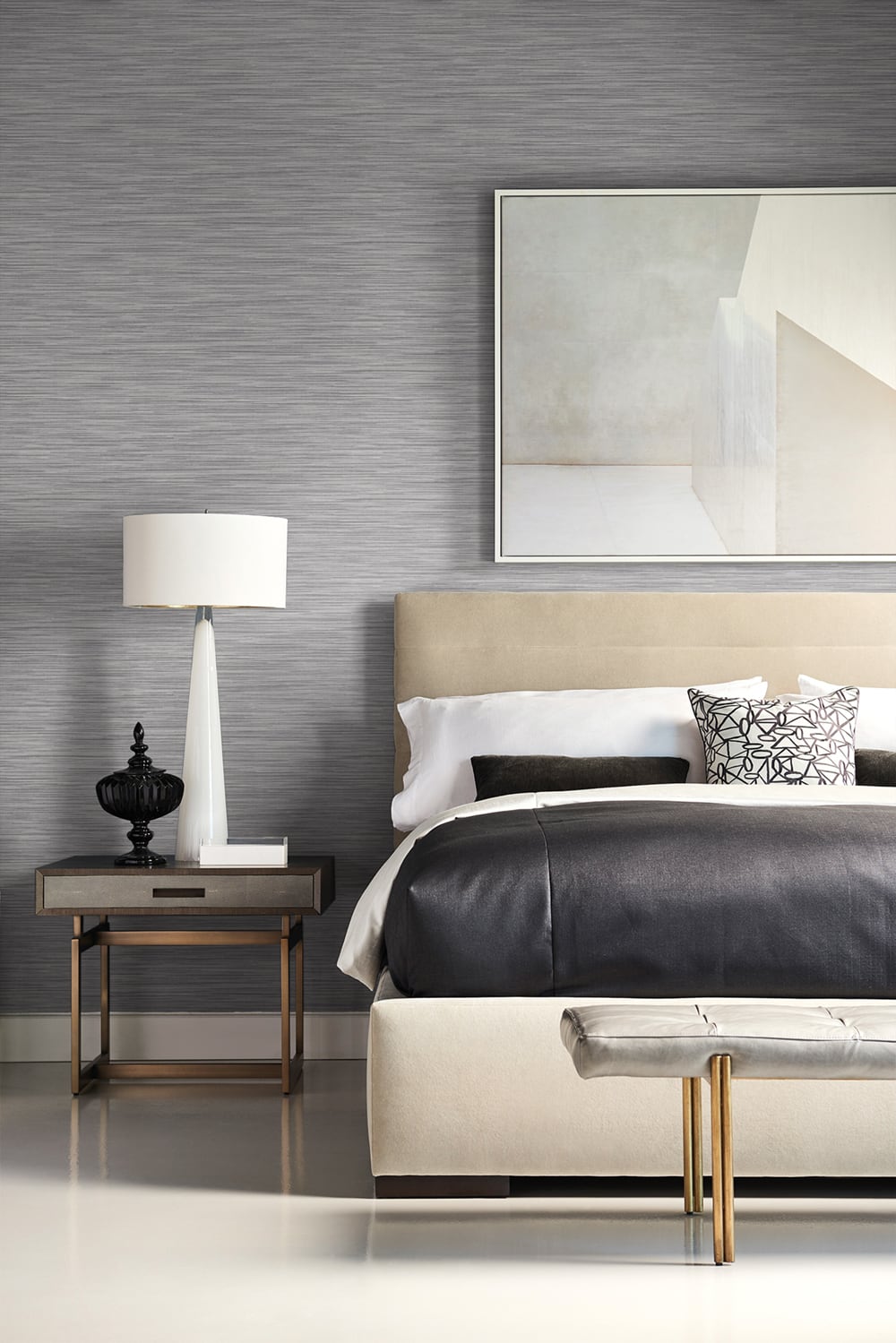 Reef Embossed Vinyl Charcoal LN11300 by Lillian August Designer Wallpaper