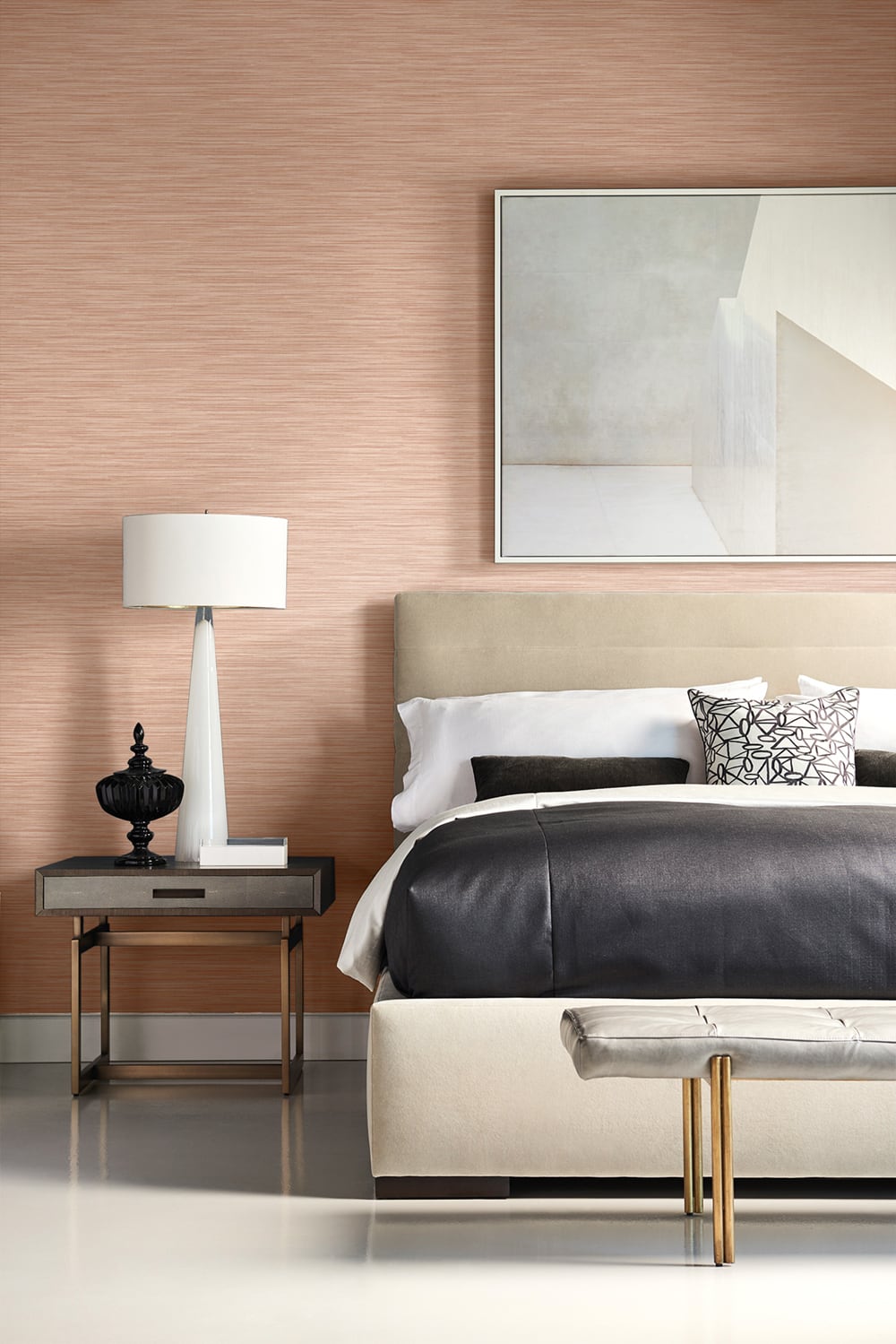 Reef Embossed Vinyl Melon LN11301 by Lillian August Designer Wallpaper