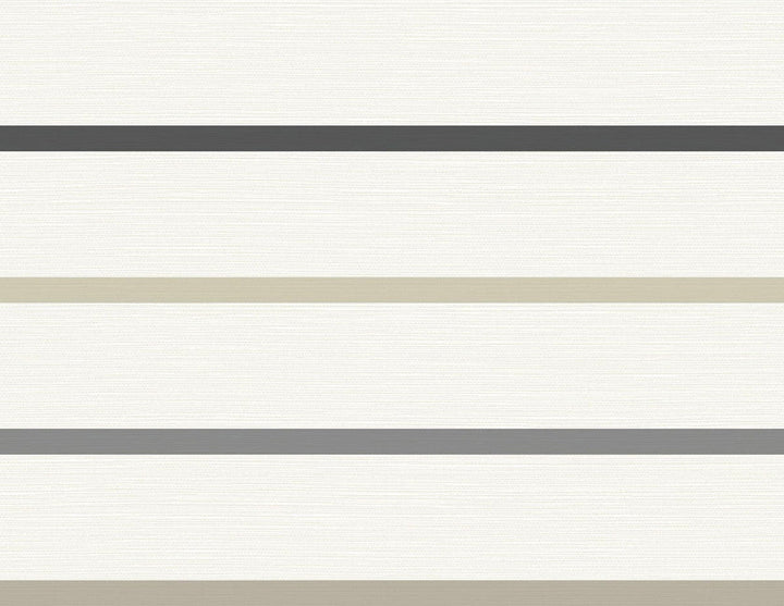 Crew Stripe Ivory, Wrought Iron, and Sand Dollar LN11400 by Lillian August Designer Wallpaper