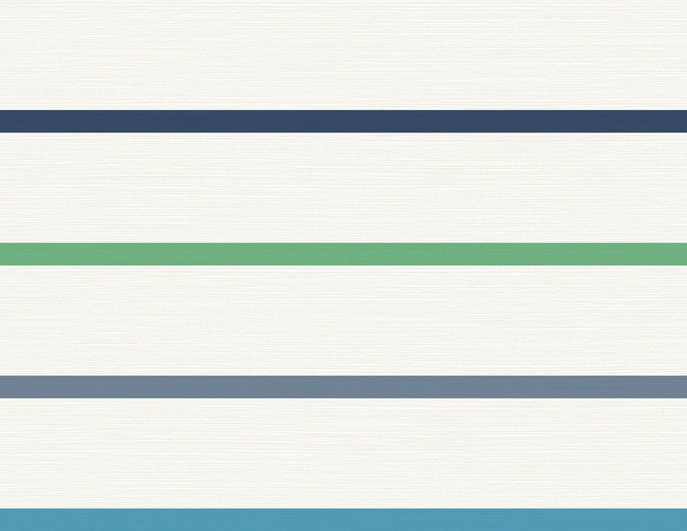 Crew Stripe Midnight Blue, Spearmint, and Eggshell LN11412 by Lillian August Designer Wallpaper