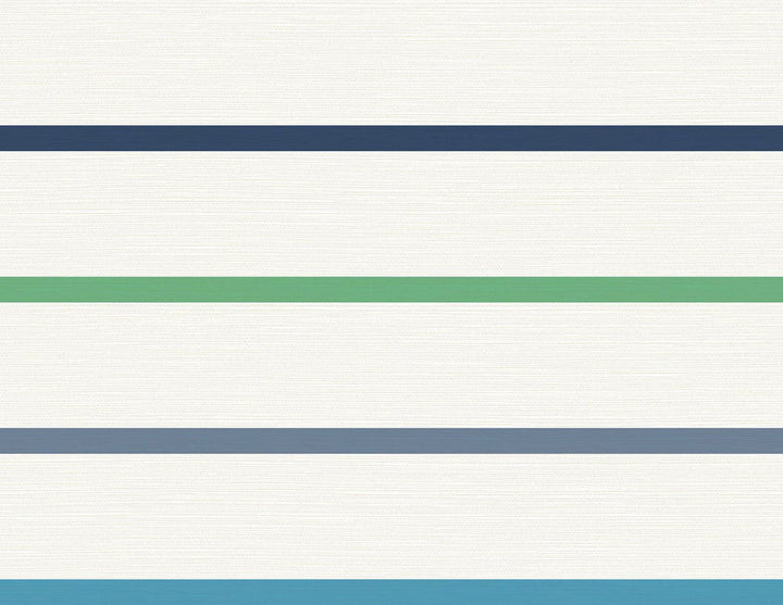 Crew Stripe Midnight Blue, Spearmint, and Eggshell LN11412 by Lillian August Designer Wallpaper