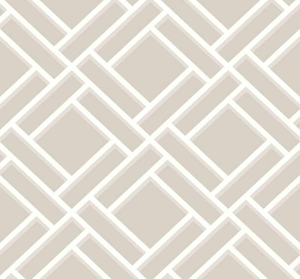 Block Trellis Cove Gray and Fog LN11508 by Lillian August Designer Wallpaper