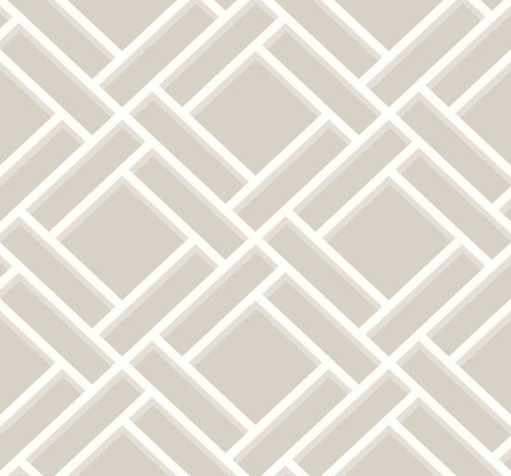 Block Trellis Cove Gray and Fog LN11508 by Lillian August Designer Wallpaper