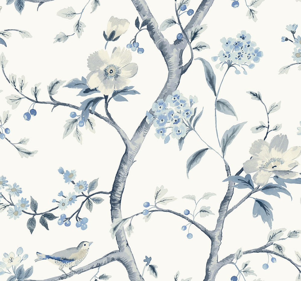 Sparrow Haven Breezy Blue LN40002 by Lillian August Designer Wallpaper