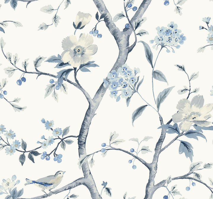 Sparrow Haven Breezy Blue LN40002 by Lillian August Designer Wallpaper
