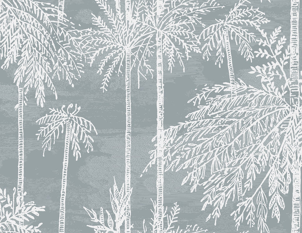 Palm Grove Bluestone LN40218 by Lillian August Designer Wallpaper