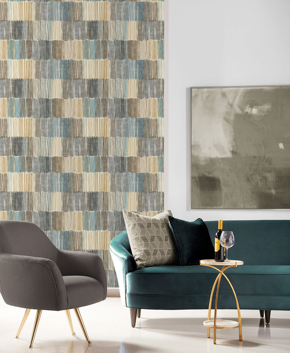Arielle Abstract Stripe Cabana LN40306 by Lillian August Designer Wallpaper