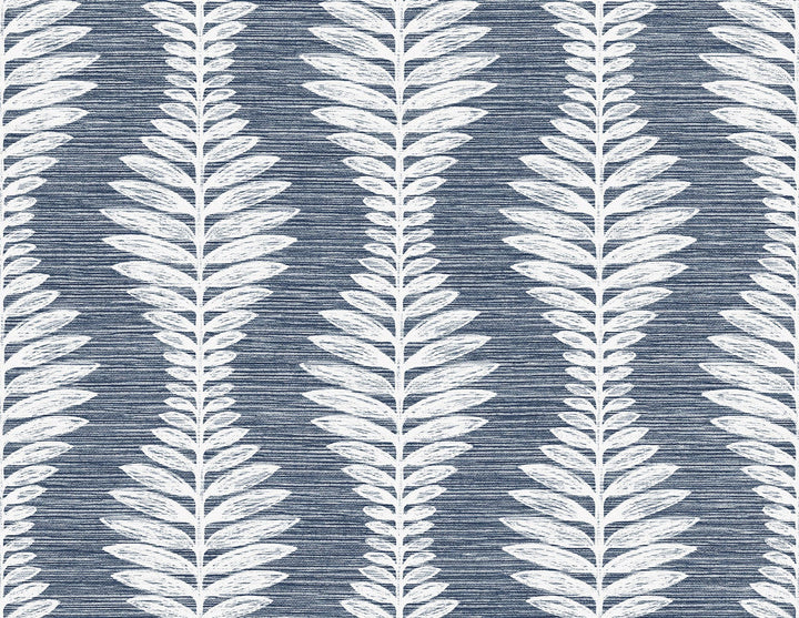 Carina Leaf Ogee Midnight Sky LN40502 by Lillian August Designer Wallpaper