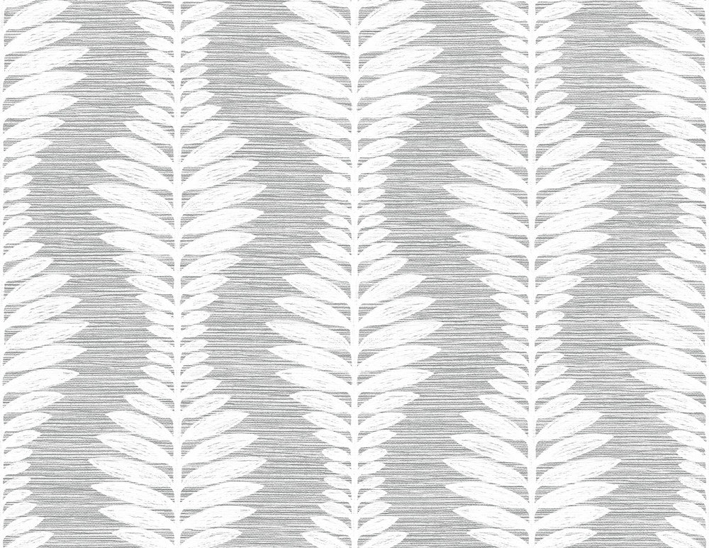 Carina Leaf Ogee Morning Fog LN40508 by Lillian August Designer Wallpaper