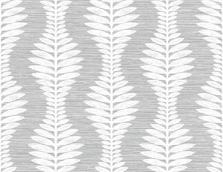 Carina Leaf Ogee Morning Fog LN40508 by Lillian August Designer Wallpaper