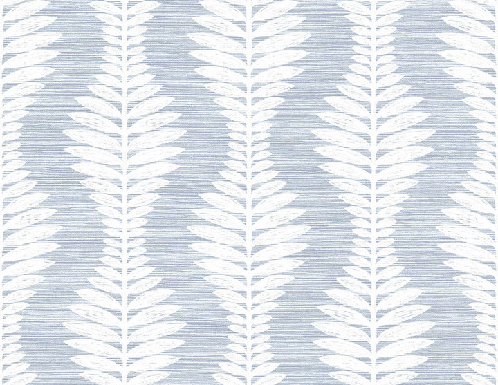 Carina Leaf Ogee Charlotte Blue LN40512 by Lillian August Designer Wallpaper