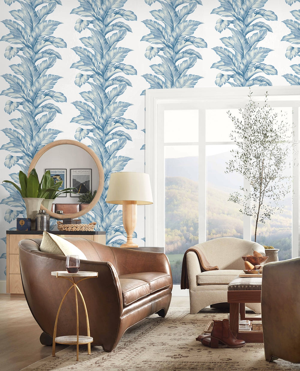 Banana Springs Blue Skies LN40632 by Lillian August Designer Wallpaper