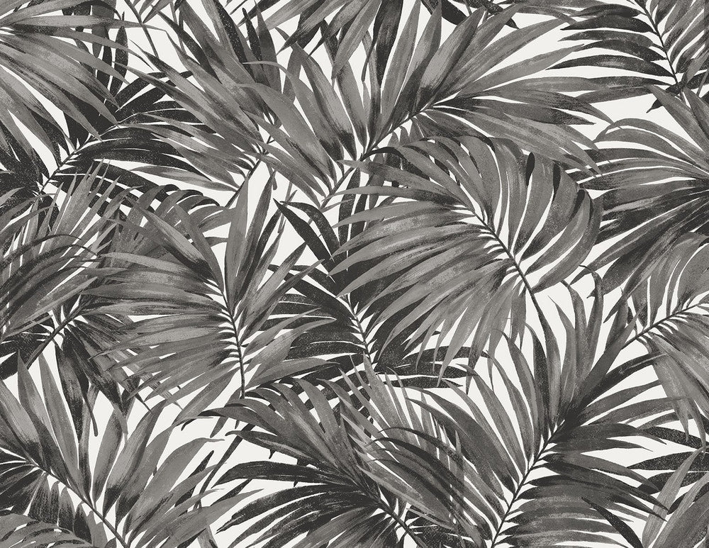 Cordelia Tossed Palms Onyx LN40700 by Lillian August Designer Wallpaper
