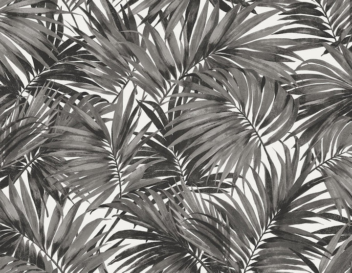 Cordelia Tossed Palms Onyx LN40700 by Lillian August Designer Wallpaper