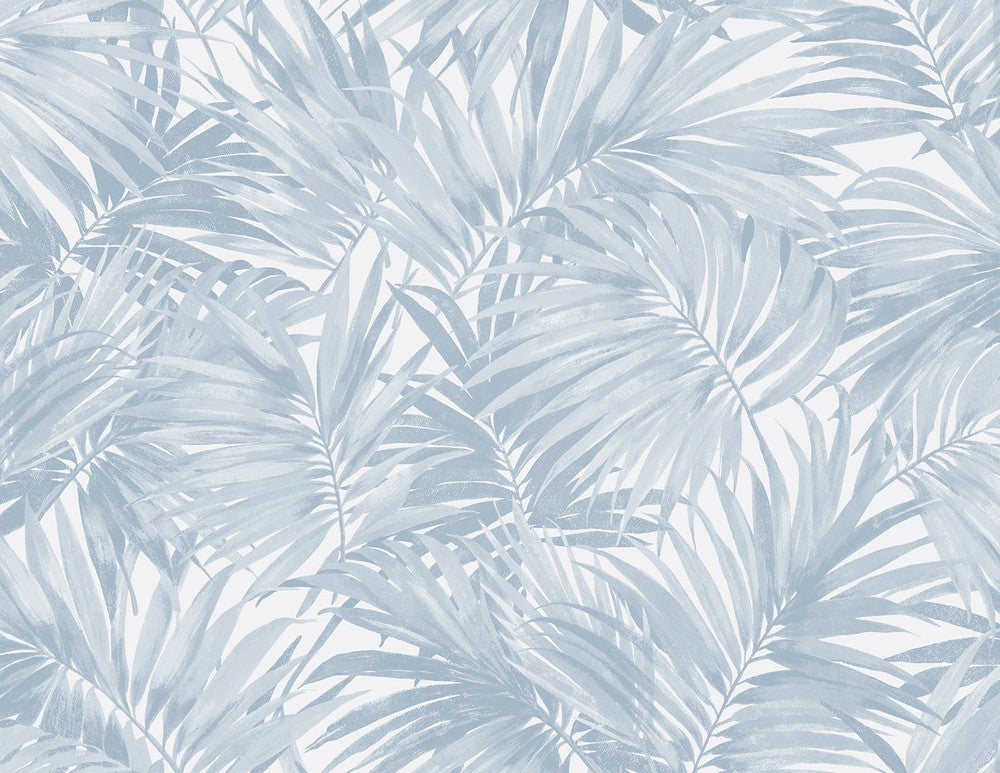Cordelia Tossed Palms Blue Shale LN40702 by Lillian August Designer Wallpaper