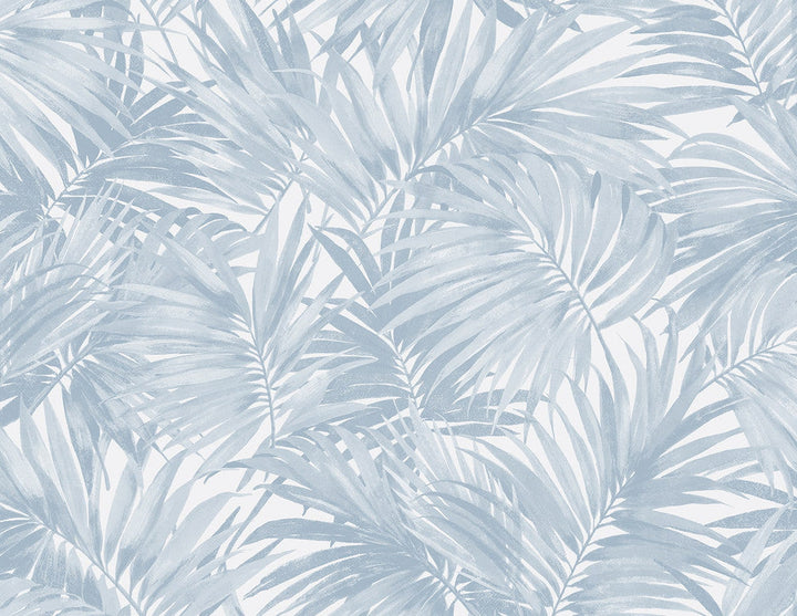 Cordelia Tossed Palms Blue Shale LN40702 by Lillian August Designer Wallpaper
