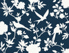 Lillian August Wallpaper Kauai Bird Toile Denim Blue LN40902