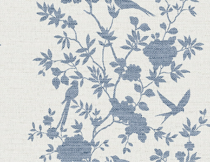 Aloha Bird Trail Denim Blue LN41002 by Lillian August Designer Wallpaper