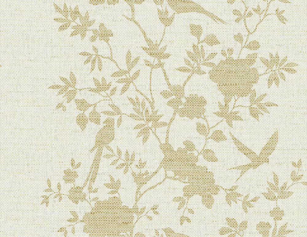 Aloha Bird Trail Golden LN41003 by Lillian August Designer Wallpaper