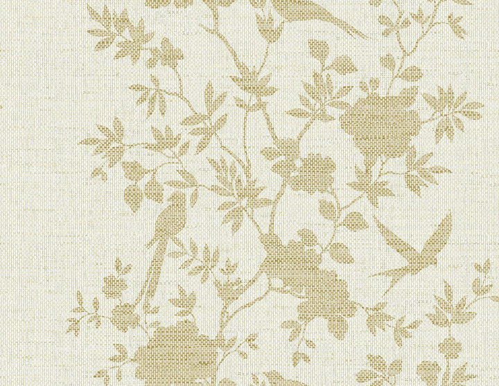 Aloha Bird Trail Golden LN41003 by Lillian August Designer Wallpaper