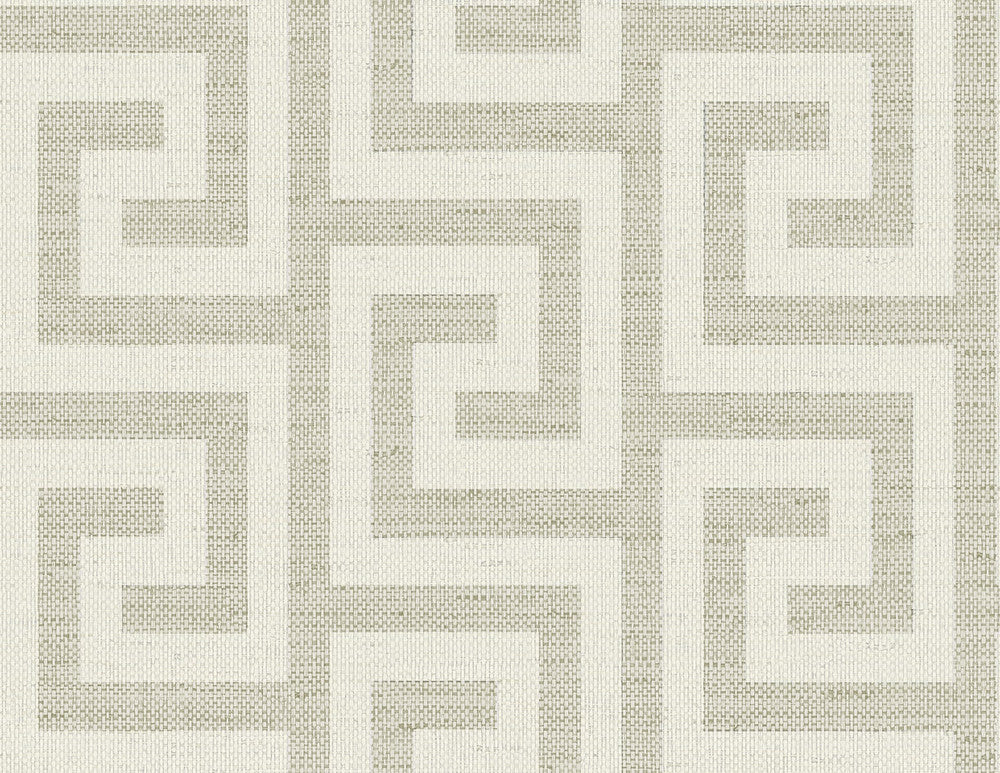 Luna Retreat Greek Key Pavestone LN41207 by Lillian August Designer Wallpaper