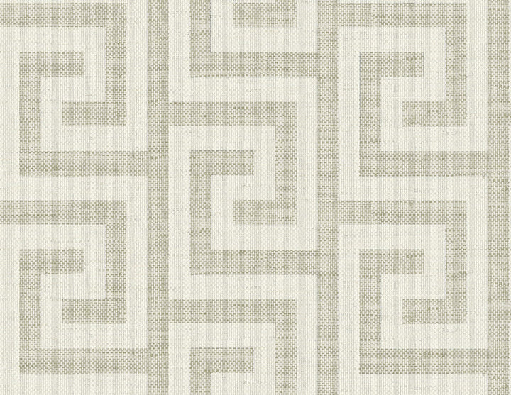 Luna Retreat Greek Key Pavestone LN41207 by Lillian August Designer Wallpaper