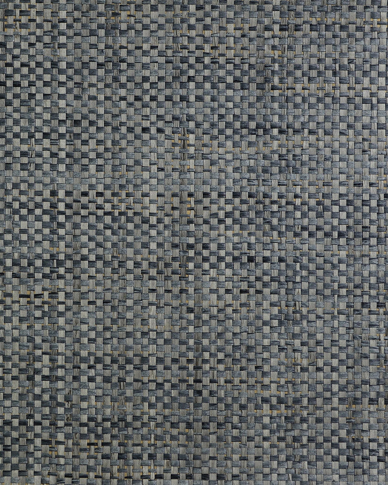 Japanese Paperweave Blue Charcoal LN50093 by Lillian August Designer Wallpaper