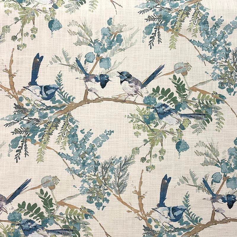 Lottie Blues by Magnolia Designer Fabric - 100% Cot India 30000 Horizontal: 27.25 and Vertical: 25.75 55.25 - Swanky Fabrics -