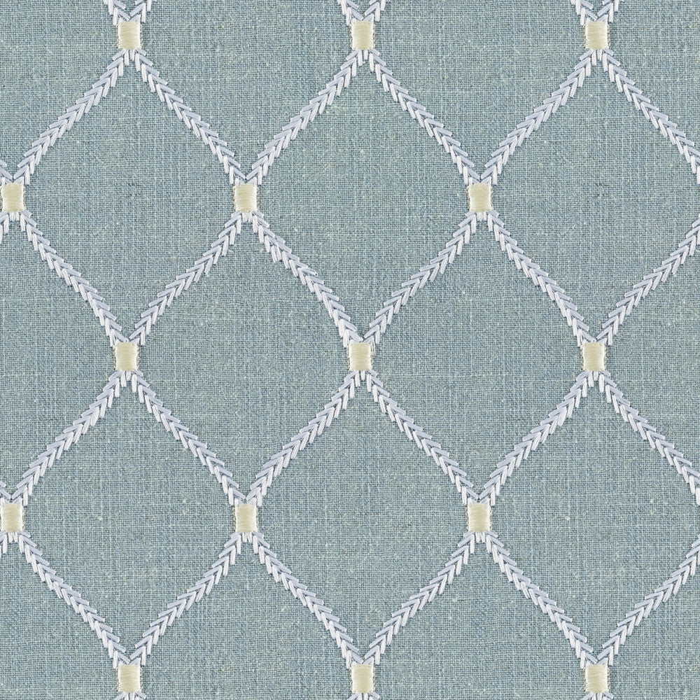 Lowell Glacier by Magnolia Designer Fabric - 20% Linen, 45% Viscose, 35% Polyester China Horizontal: 4.3 and Vertical: 5.1 50 - Swanky Fabrics -